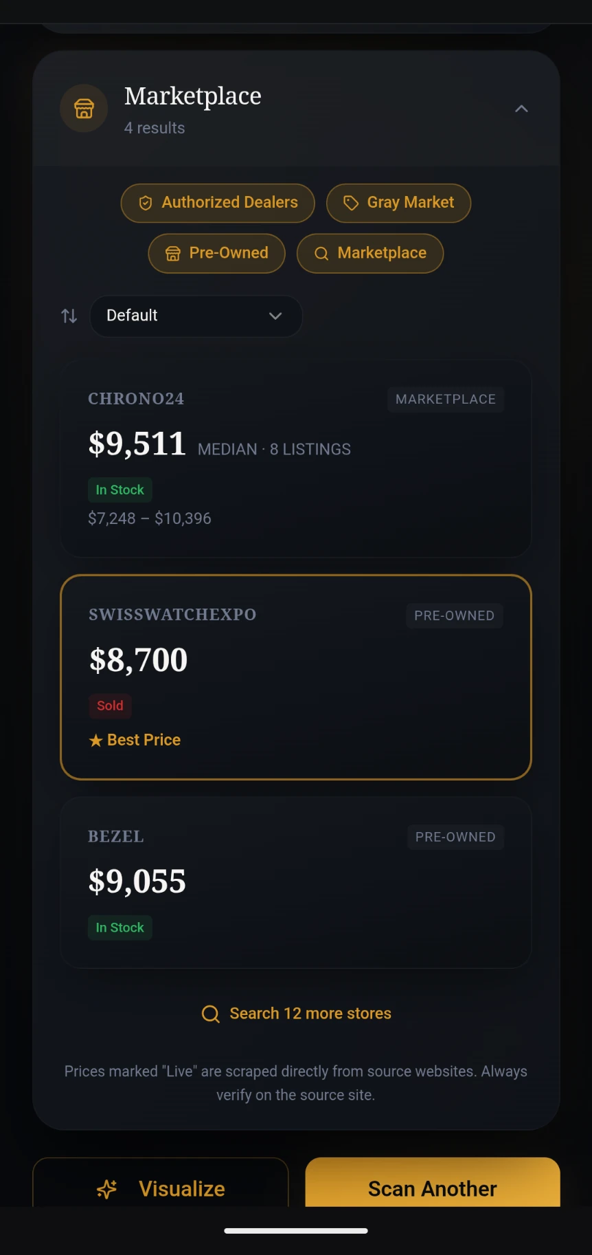 Step 11: Marketplace Prices