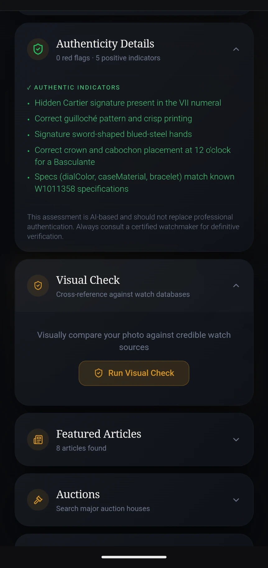 Step 6: Review Authenticity Details